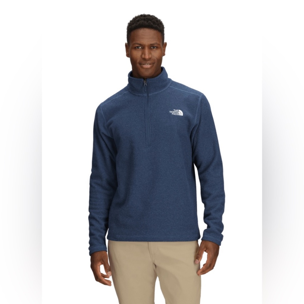 North Face Men’s Textured Cap Rock 1/4 Zip Pullover Size Large Blue Heather NWOT